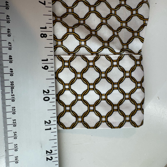 Talbots Button Up Shirt Womens 6 White Non Iron Chain Print Long Sleeve Office - Picture 7 of 9